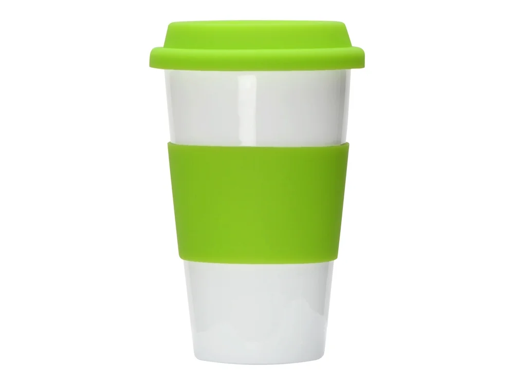 Фарфоровая кружка с двойными стенками «Toronto», белый/зеленое яблоко, 300 мл - фото 3