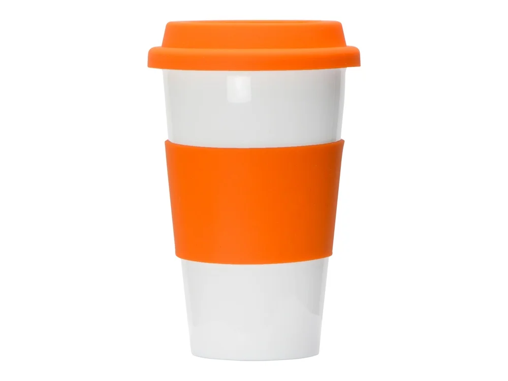 Фарфоровая кружка с двойными стенками «Toronto», белый/оранжевый, 300 мл - фото 3