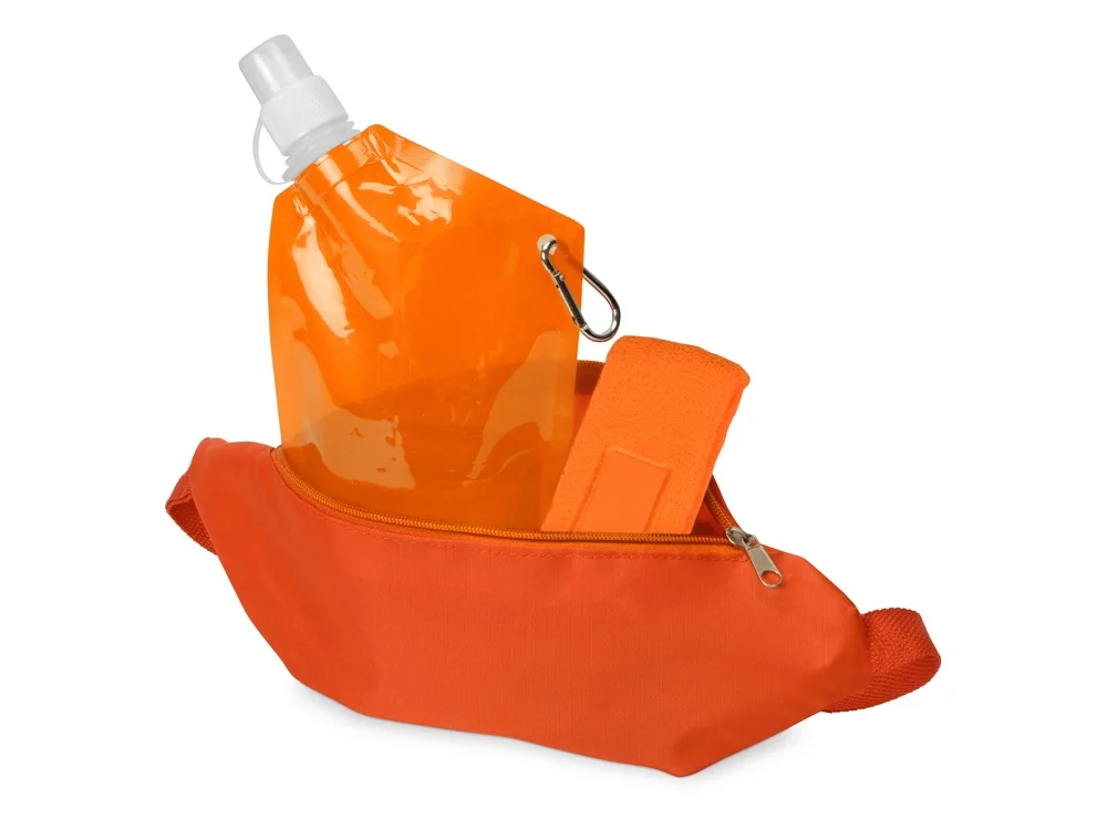 Набор для спорта «Keen», сумка, повязка- оранжевый, емкость- оранжевый прозрачный, 600 мл - фото 2