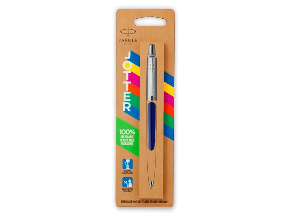Ручка шариковая Parker Jotter Originals в эко-упаковке темно-синий/серебристый - фото 2