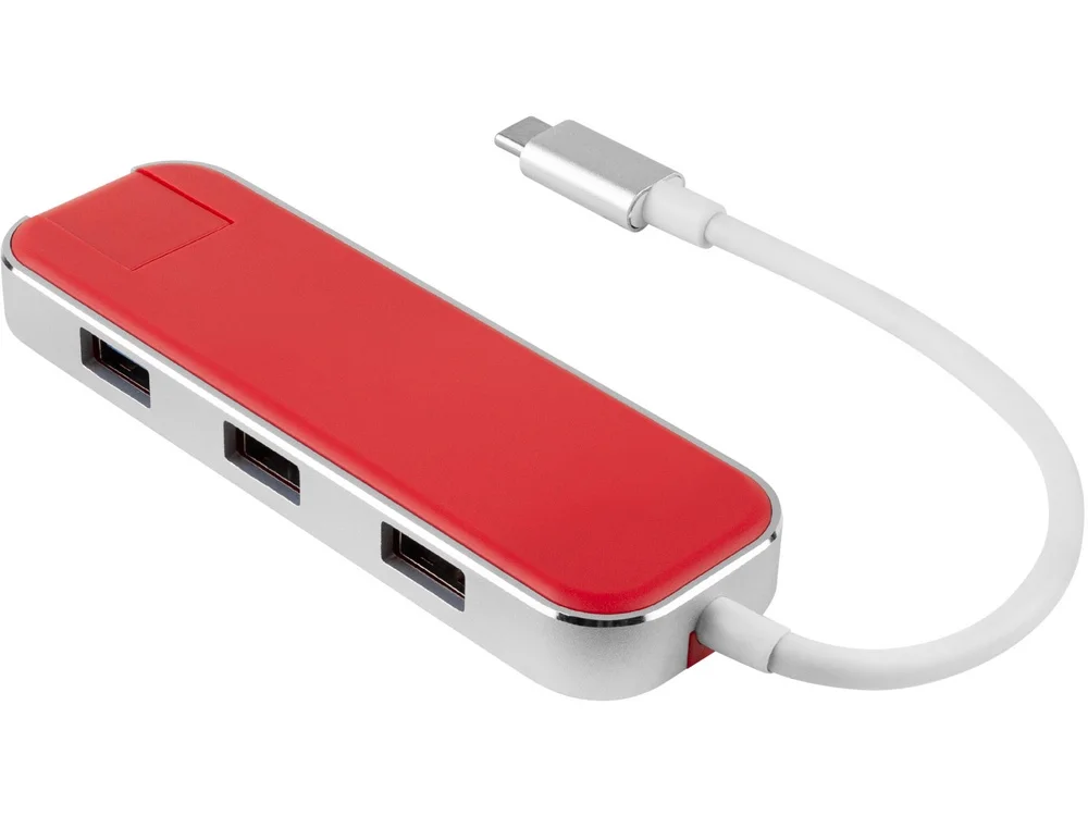 Хаб USB Type-C 3.0 Chronos красный - фото 1