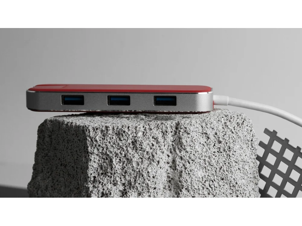 Хаб USB Type-C 3.0 Chronos красный - фото 13