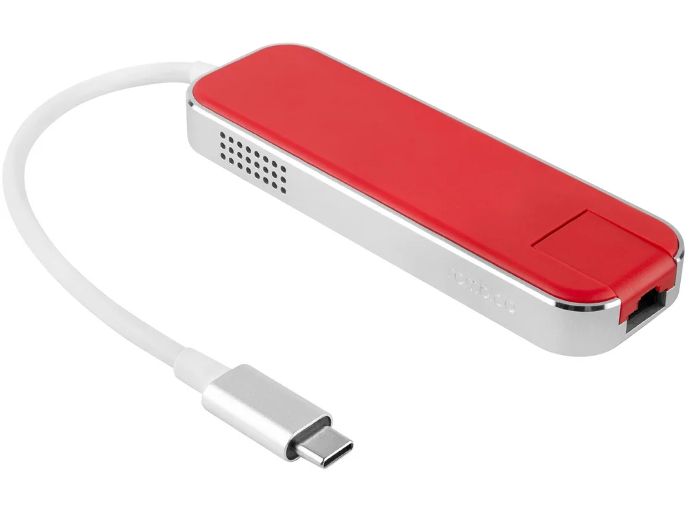 Хаб USB Type-C 3.0 Chronos красный - фото 3