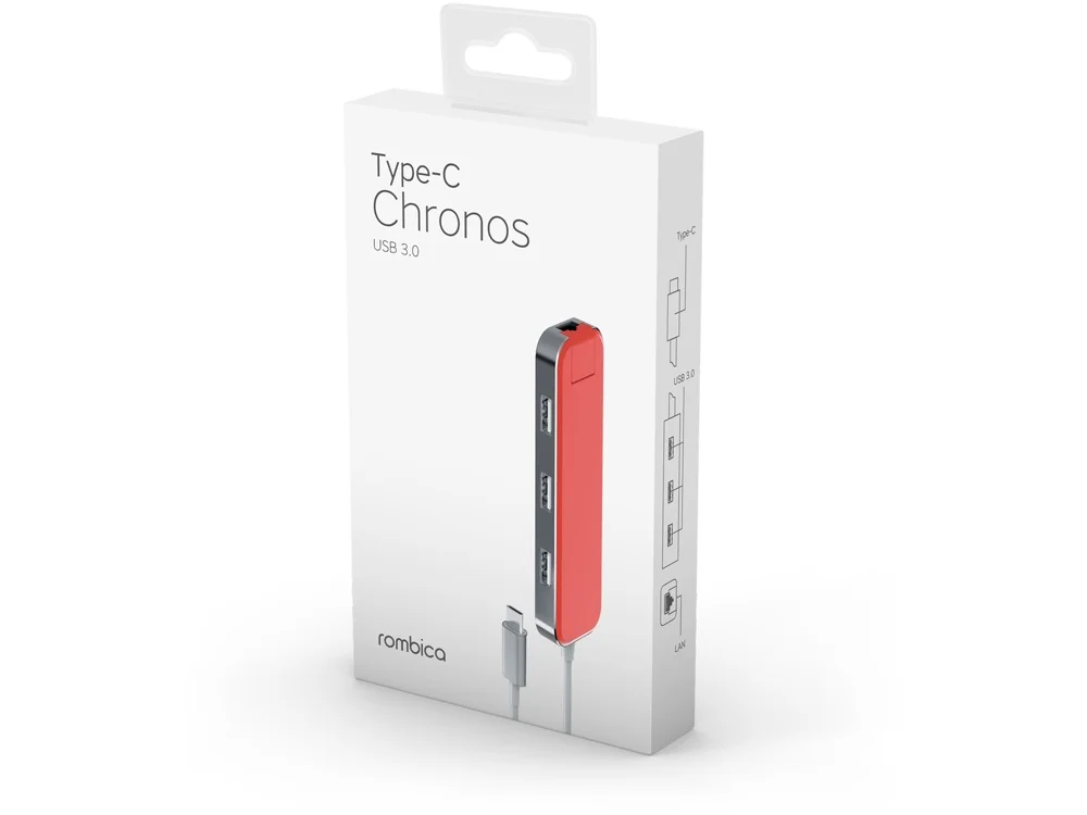 Хаб USB Type-C 3.0 Chronos красный - фото 6