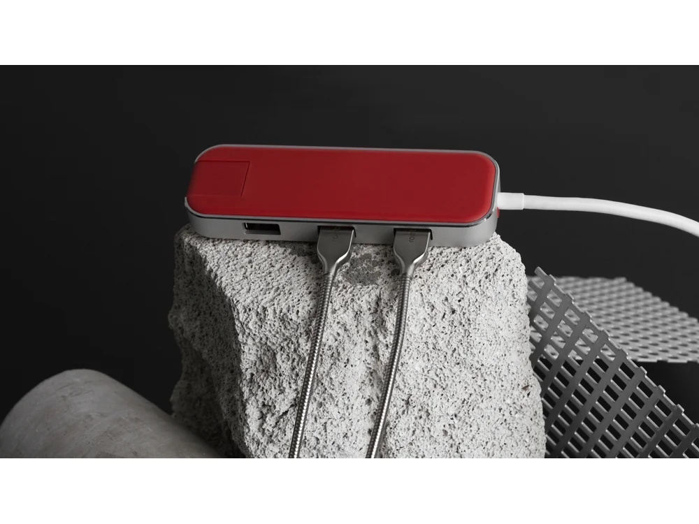 Хаб USB Type-C 3.0 Chronos красный - фото 7