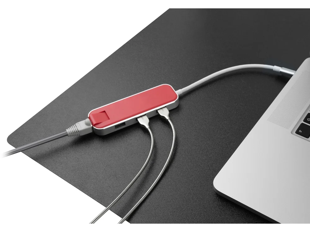 Хаб USB Type-C 3.0 Chronos красный - фото 8