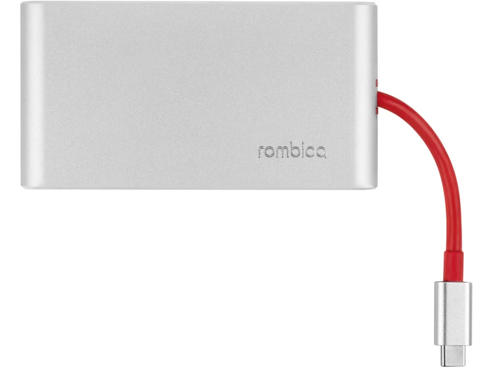 Хаб 8-в-1 Type-C Hermes USB 3.0 x 3 Type-C PD HDMI LAN картридер красный - фото 2