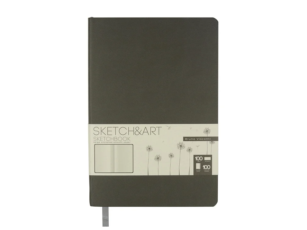 Скетчбук А5 Sketch & Art 100 г/м2 soft-touch серый - фото 2