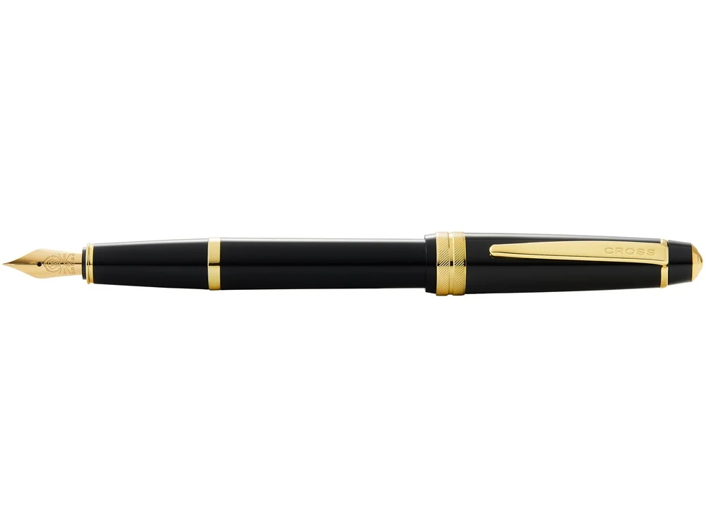 Ручка перьевая Bailey Ligh Polished Black Resin and Gold Tone перо F черный/золотистый - фото 2
