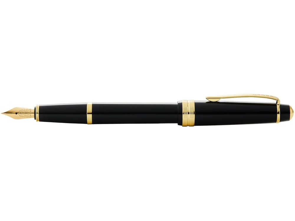 Ручка перьевая Bailey Ligh Polished Black Resin and Gold Tone перо F черный/золотистый - фото 3