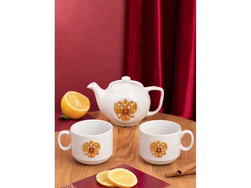 Чайный набор «Россия», белый, 400 мл, 2 х 220 - фото 4