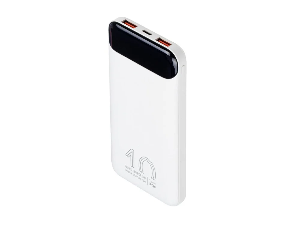 Внешний аккумулятор с дисплеем 10000 mAh белый - фото 10