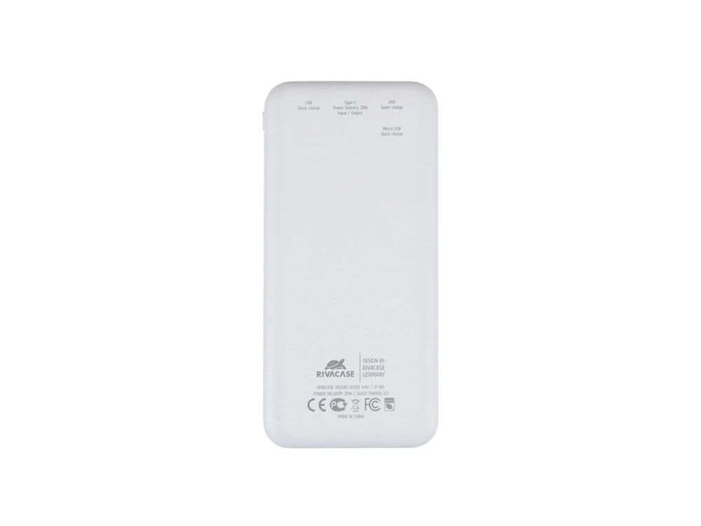 Внешний аккумулятор с дисплеем 10000 mAh белый - фото 3