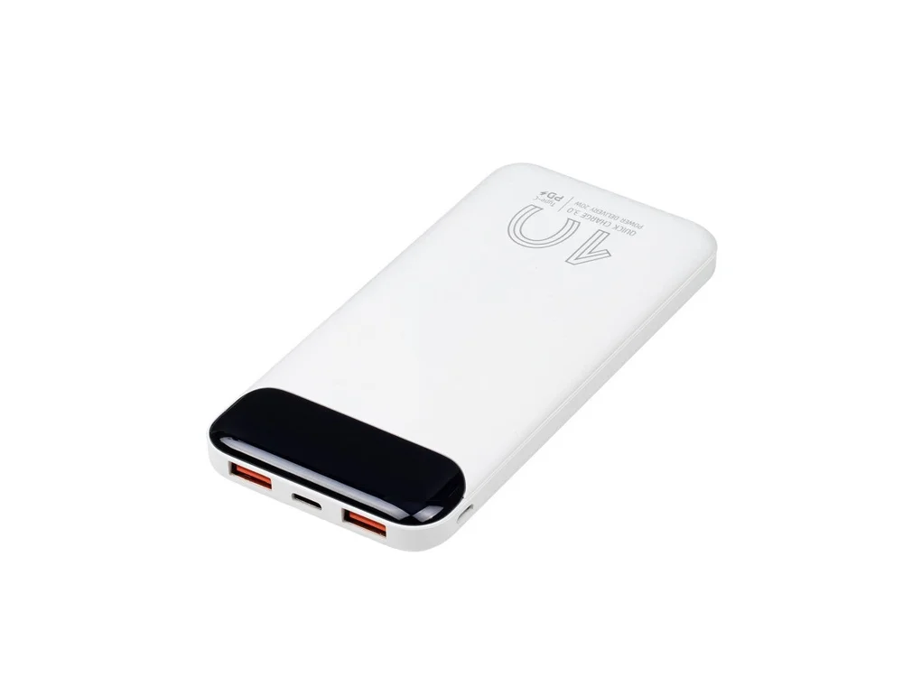 Внешний аккумулятор с дисплеем 10000 mAh белый - фото 8