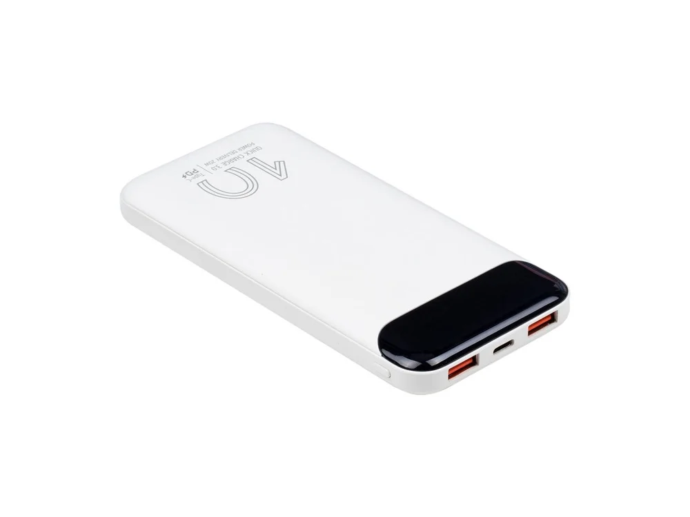 Внешний аккумулятор с дисплеем 10000 mAh белый - фото 9