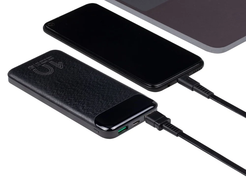 Внешний аккумулятор с дисплеем 10000 mAh черный - фото 14