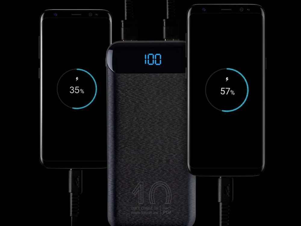 Внешний аккумулятор с дисплеем 10000 mAh черный - фото 15