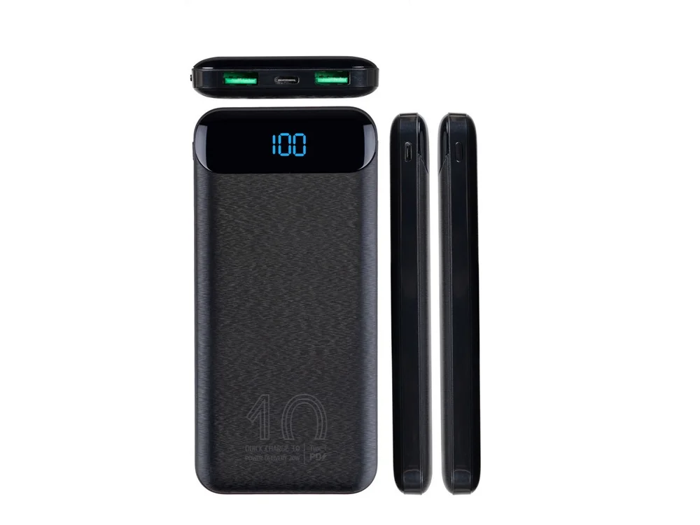 Внешний аккумулятор с дисплеем 10000 mAh черный - фото 6