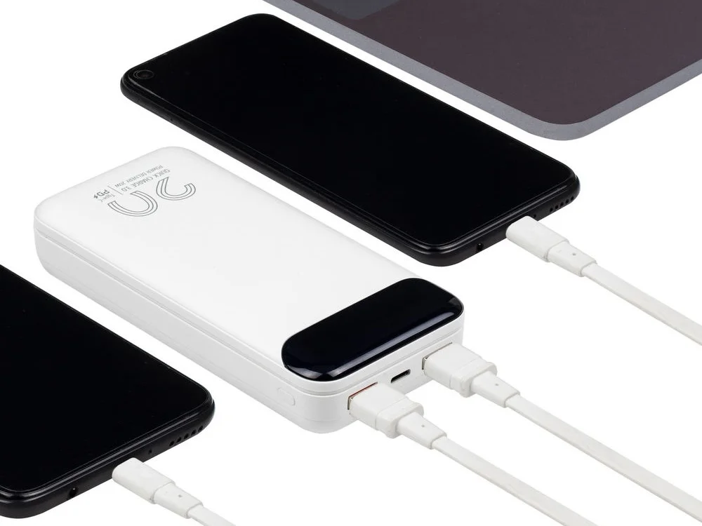 Внешний аккумулятор с дисплеем 20000 mAh белый - фото 13