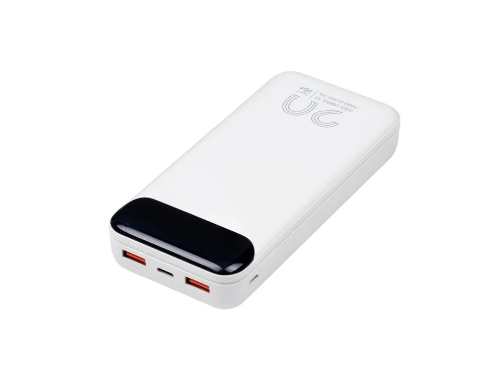 Внешний аккумулятор с дисплеем 20000 mAh белый - фото 7