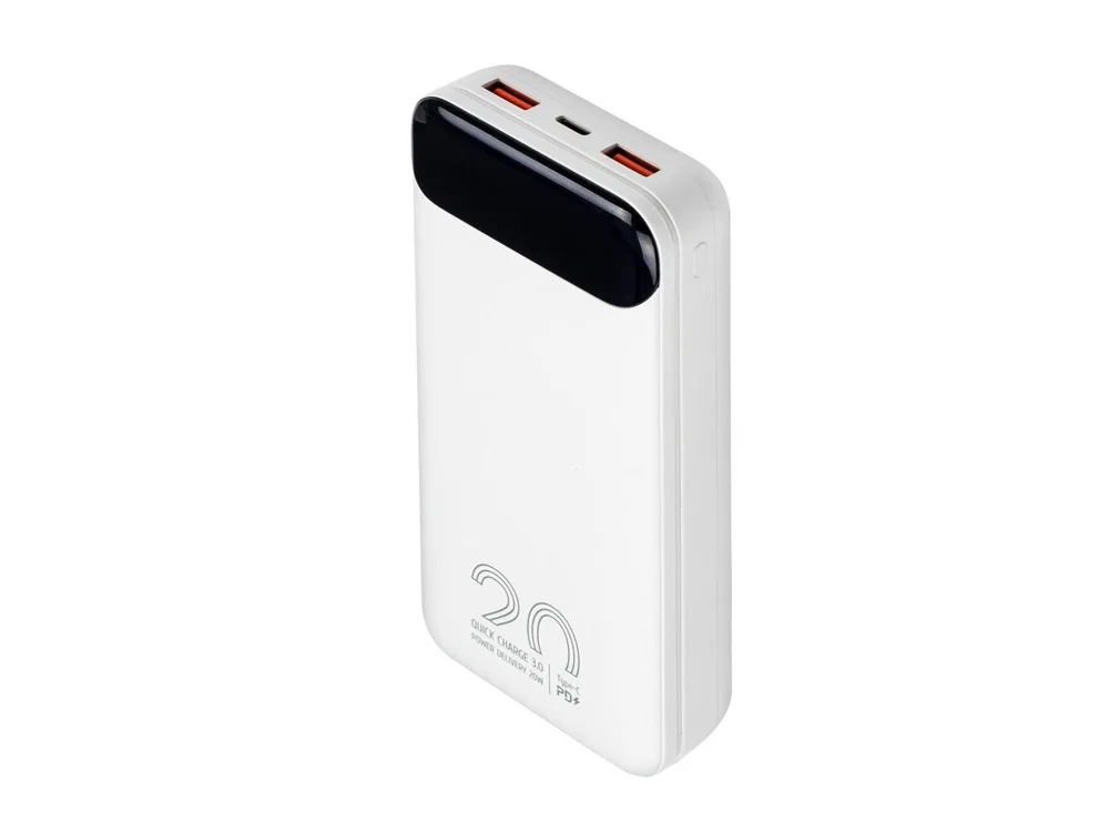 Внешний аккумулятор с дисплеем 20000 mAh белый - фото 9