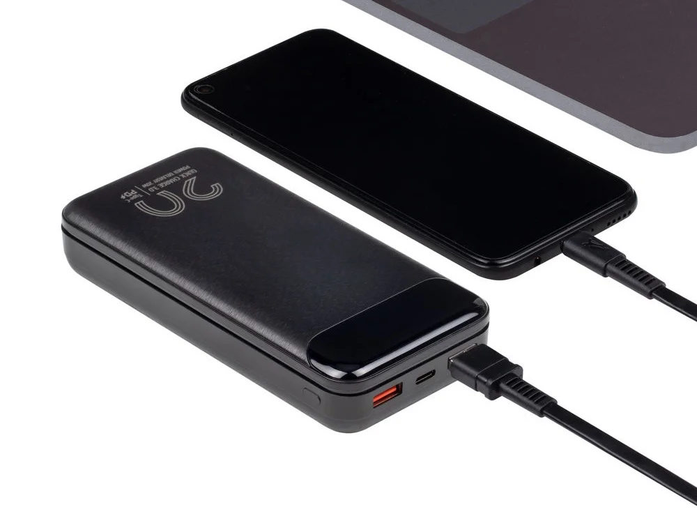 Внешний аккумулятор с дисплеем 20000 mAh черный - фото 14