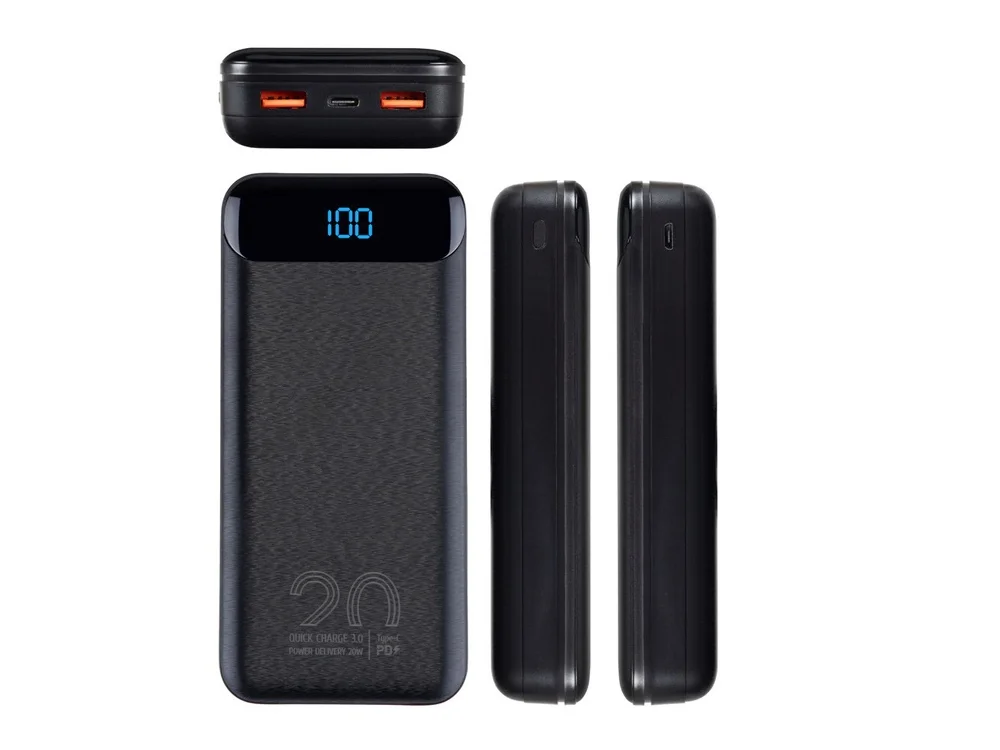 Внешний аккумулятор с дисплеем 20000 mAh черный - фото 6