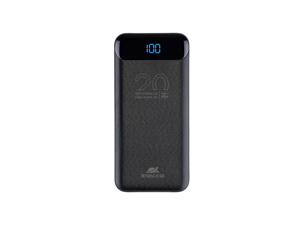 Внешний аккумулятор с дисплеем 20000 mAh черный - фото 1