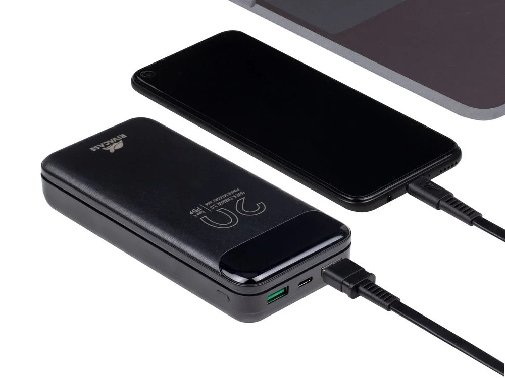 Внешний аккумулятор с дисплеем 20000 mAh черный - фото 14