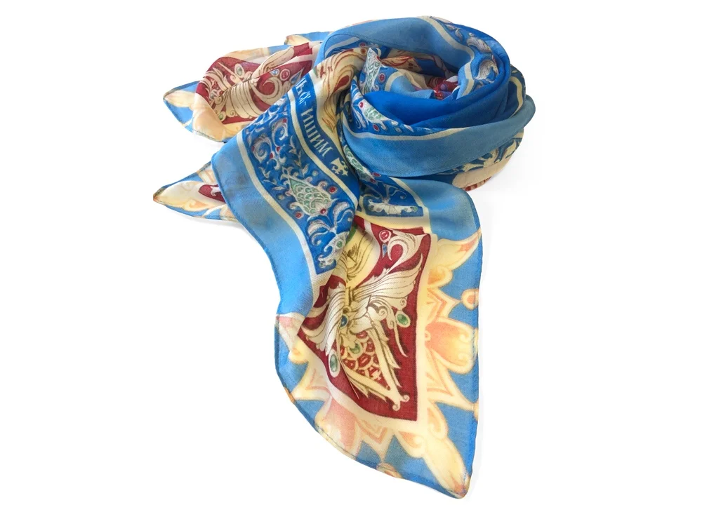 Палантин Конёк- Горбунок голубой - фото 3