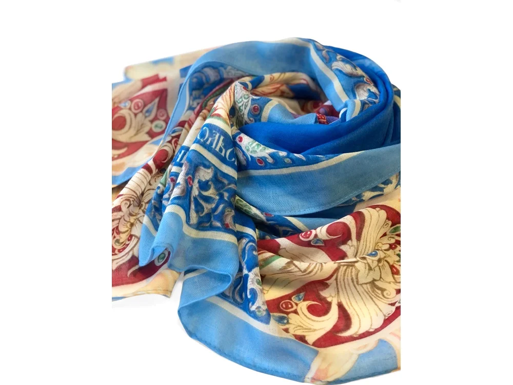 Палантин Конёк- Горбунок голубой - фото 4