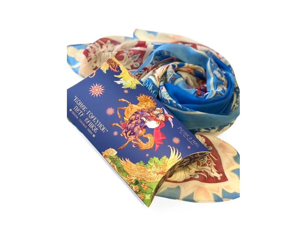 Палантин Конёк- Горбунок голубой - фото 5