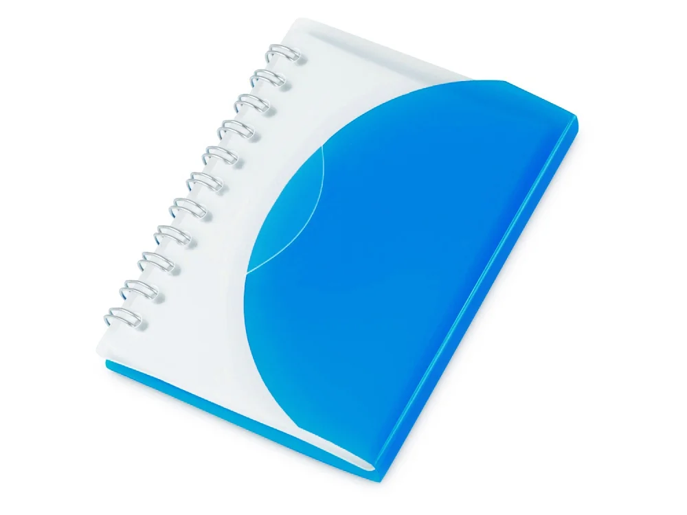 Набор Smart mini блокнот- прозрачный/голубой ручка- голубой/белый пенал- голубой прозрачный - фото 3