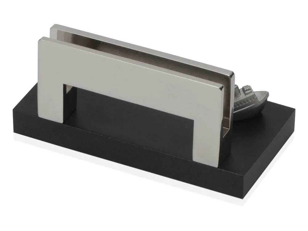 Подставка для визиток Круиз серебристый/черный - фото 2