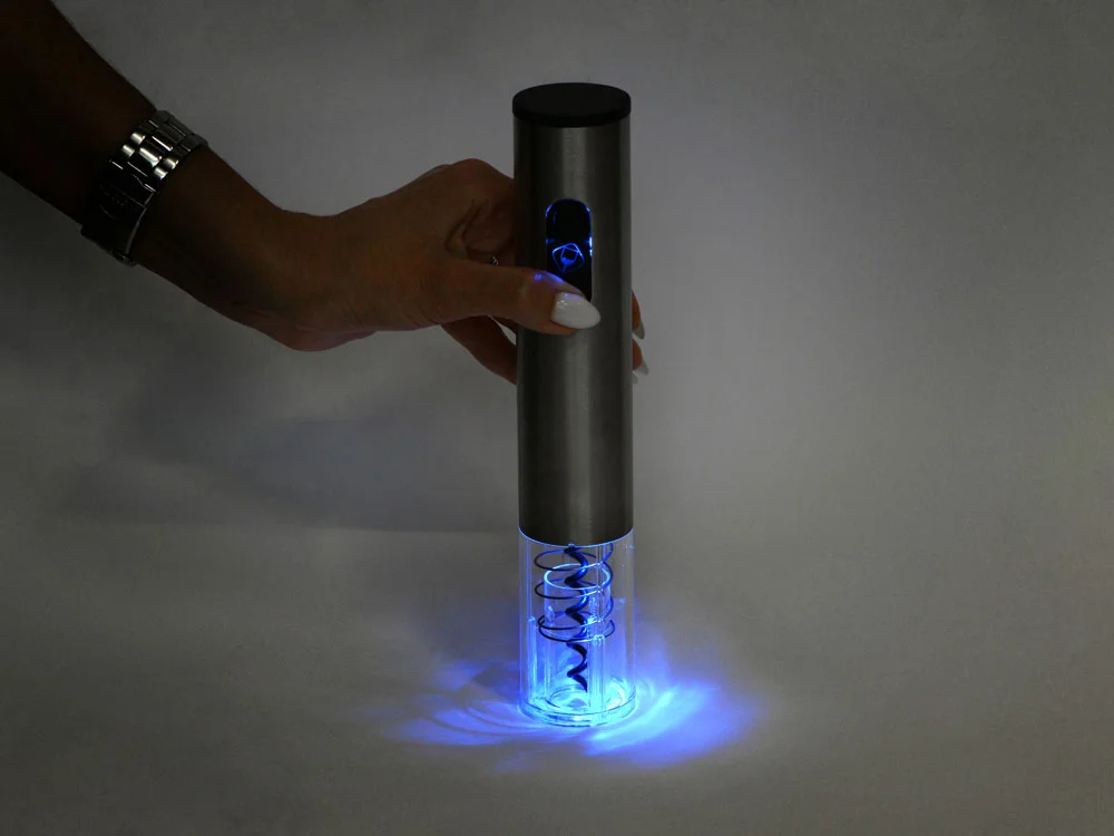 Набор аксессуаров для вина с электрическим штопором Sicilia черный серебристый прозрачный - фото 4