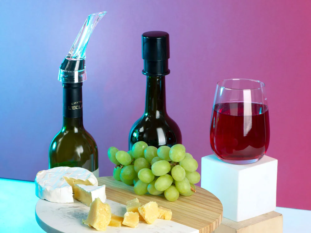 Набор для вина с аэратором и вакуумной пробкой Positano черный/прозрачный - фото 11