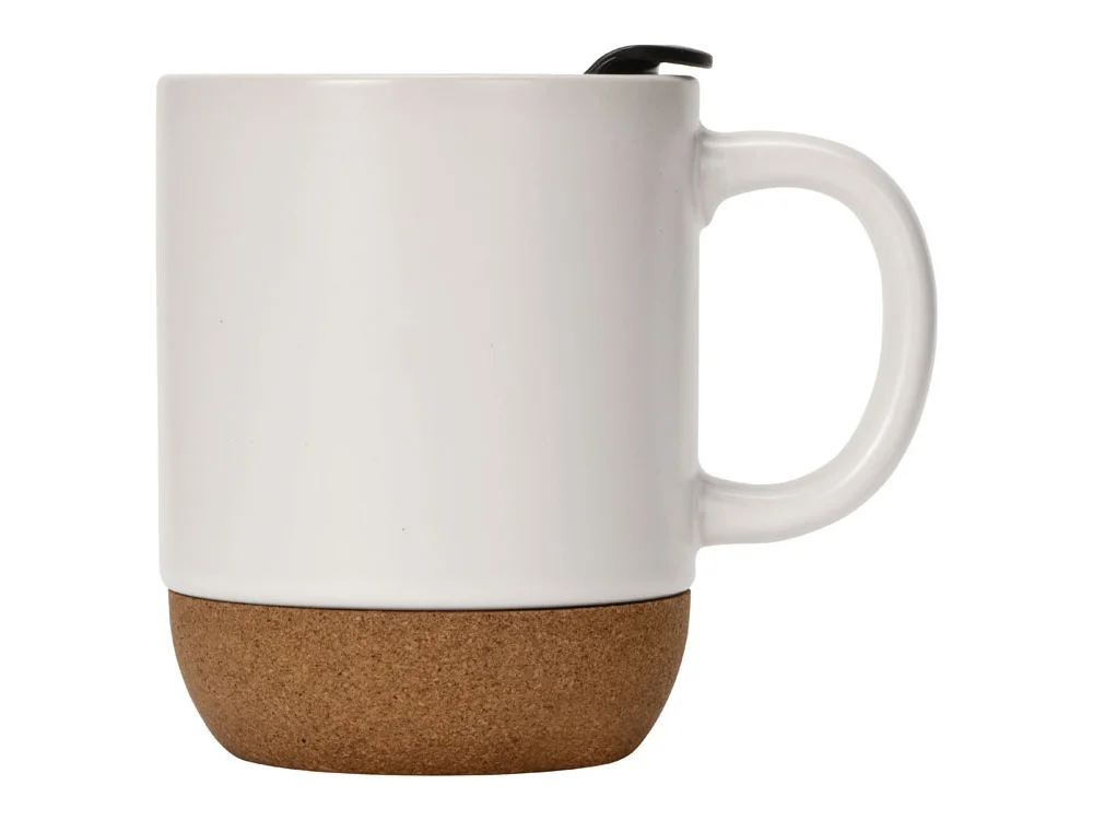Кружка с пробковым дном и крышкой Denpasar белый матовый 400 мл - фото 5