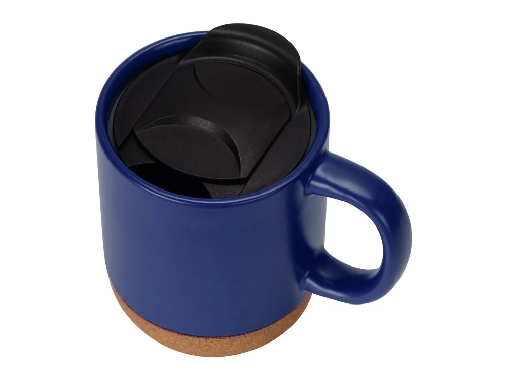 Кружка с пробковым дном и крышкой «Denpasar», синий матовый, 400 мл - фото 2