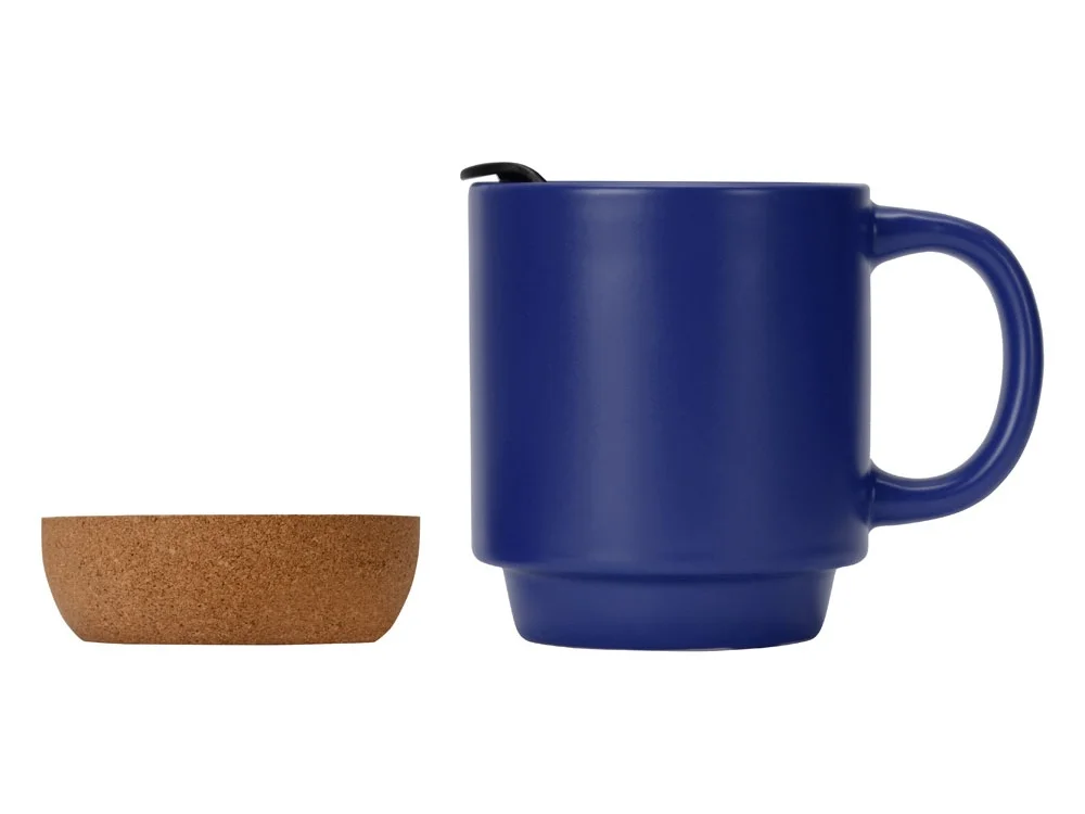 Кружка с пробковым дном и крышкой «Denpasar», синий матовый, 400 мл - фото 6