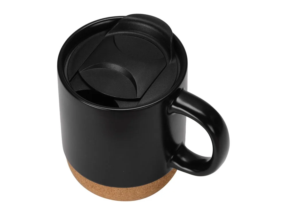 Кружка с пробковым дном и крышкой «Denpasar», черный матовый, 400 мл - фото 2