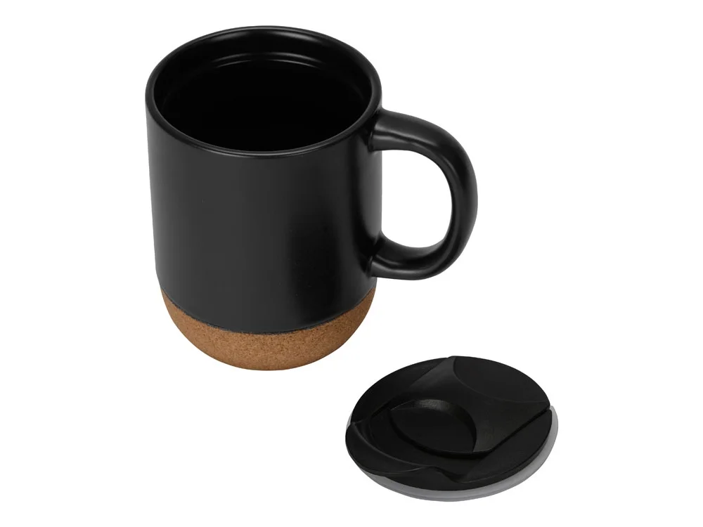 Кружка с пробковым дном и крышкой «Denpasar», черный матовый, 400 мл - фото 4