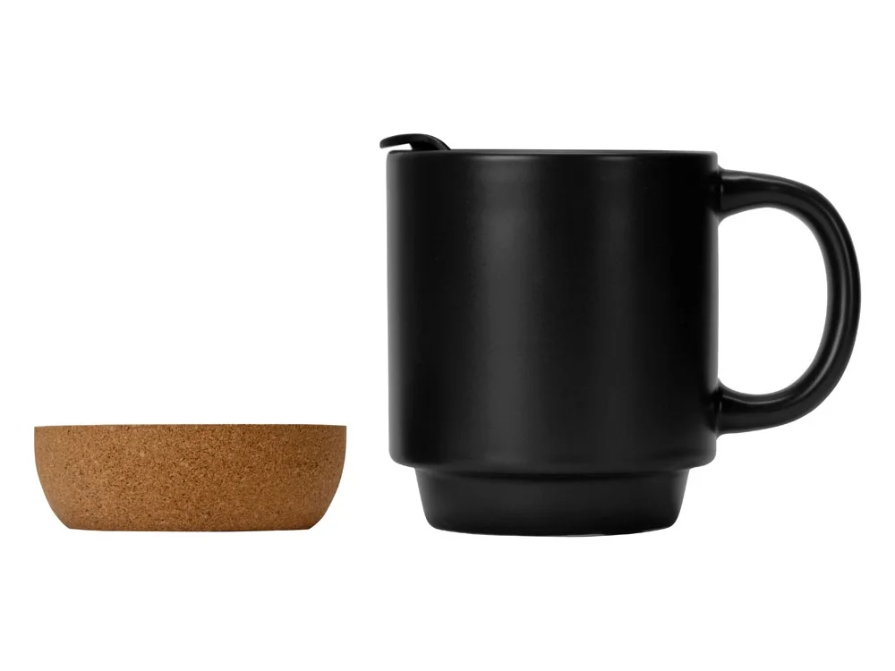 Кружка с пробковым дном и крышкой «Denpasar», черный матовый, 400 мл - фото 6