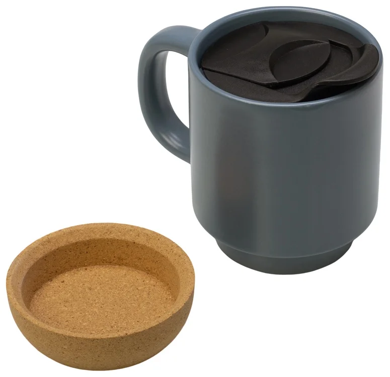 Кружка с пробковым дном и крышкой «Denpasar», серый антрацит, 400 мл - фото 3