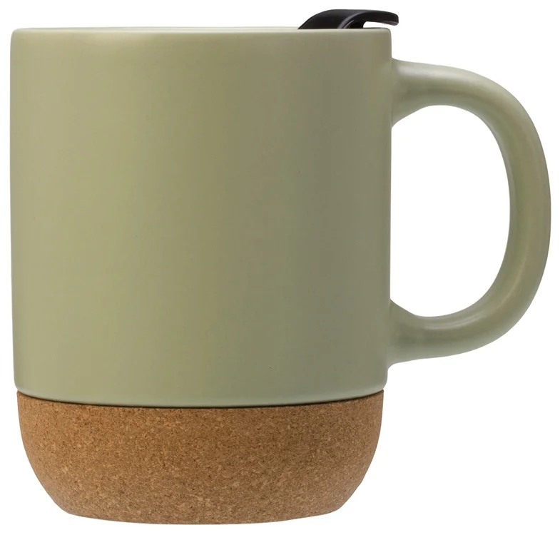 Кружка с пробковым дном и крышкой Denpasar зеленый оливковый 400 мл - фото 5