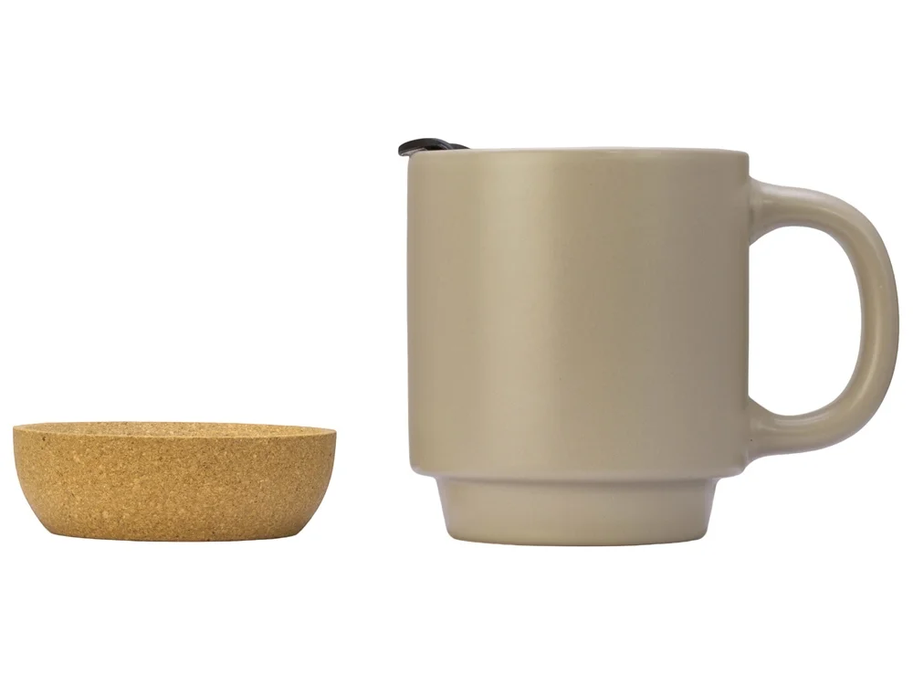 Кружка с пробковым дном и крышкой Denpasar бежевый 400 мл - фото 6