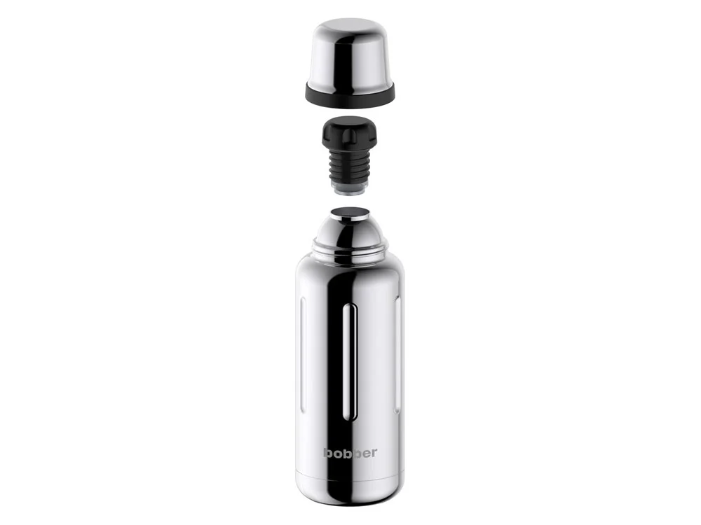 Вакуумный термос Flask 1 л серебристый зеркальный 1000 мл - фото 3