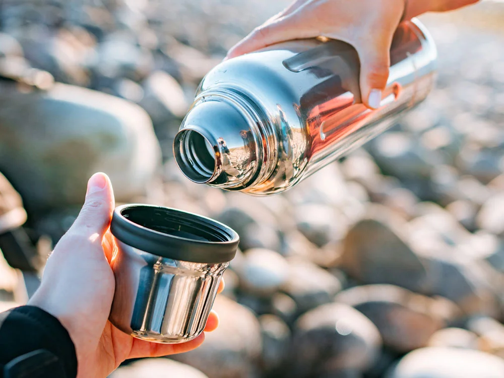 Вакуумный термос Flask 1 л серебристый зеркальный 1000 мл - фото 7