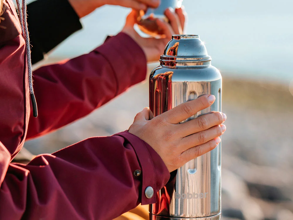 Вакуумный термос Flask 1 л серебристый зеркальный 1000 мл - фото 8