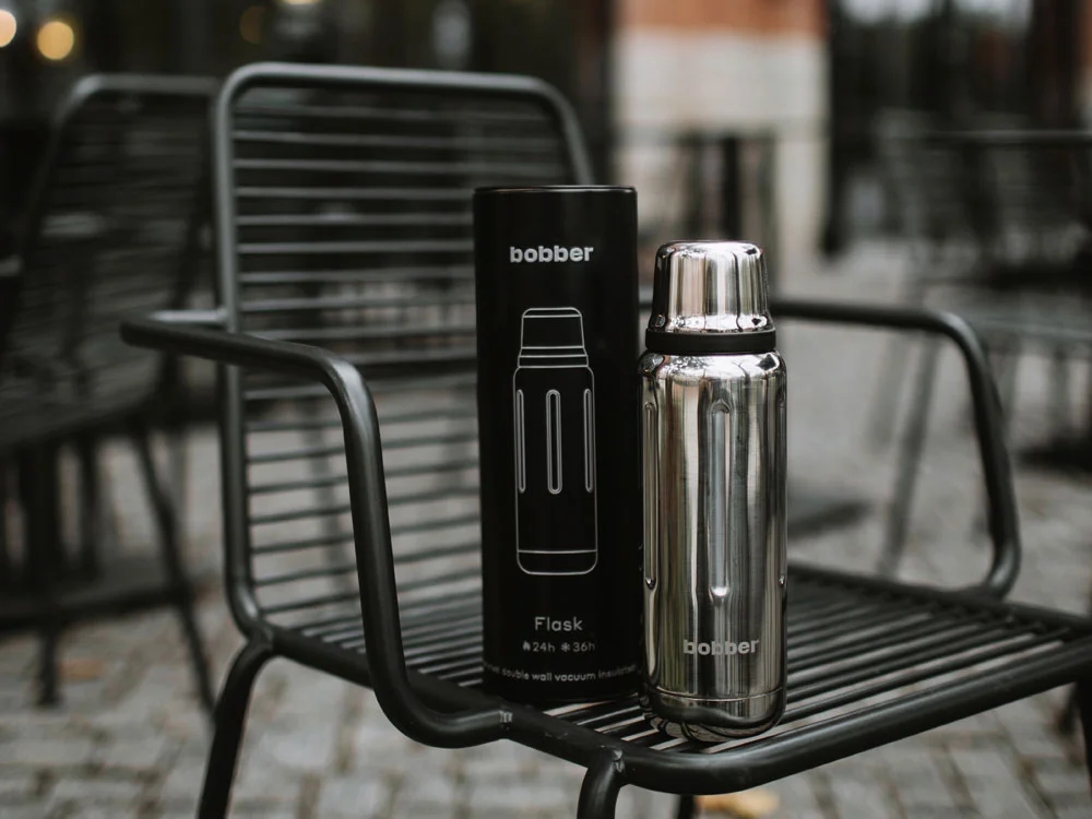Вакуумный термос Flask 470 мл серебристый зеркальный - фото 10