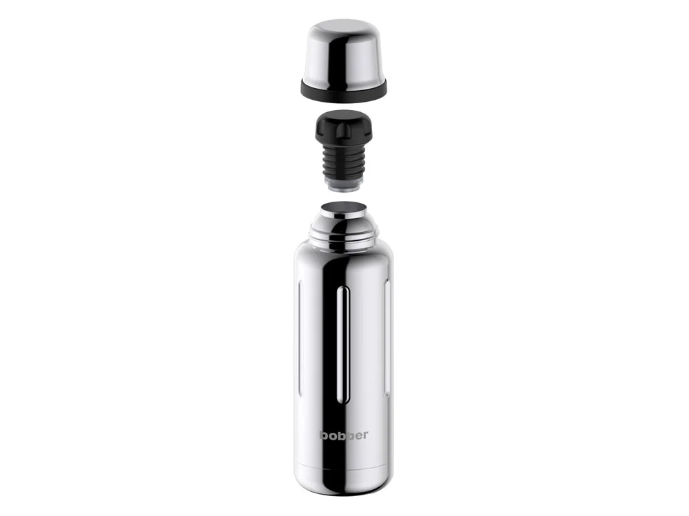 Вакуумный термос Flask 470 мл серебристый зеркальный - фото 3